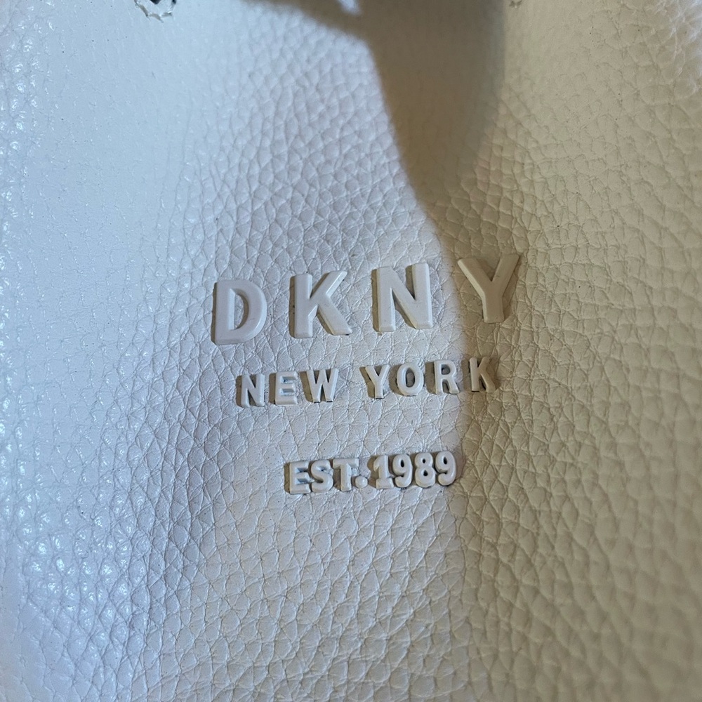DKNY White Shoulder Bag with Drawstring Closure - Picture 2 of 3
